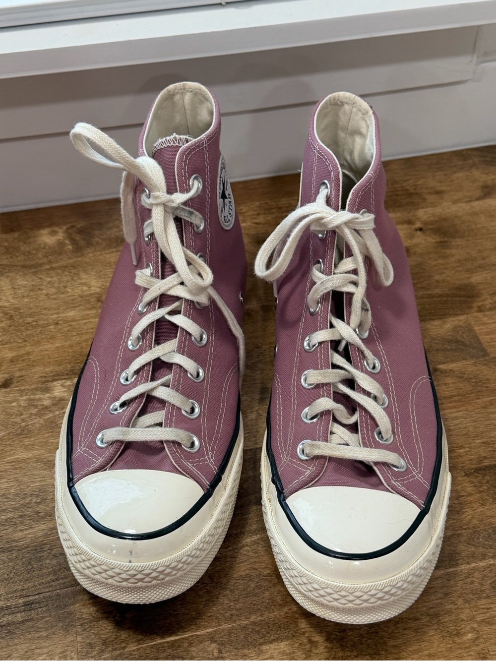 Converse High-Top Canvas Sneakers in Dusty Rose- video in listing